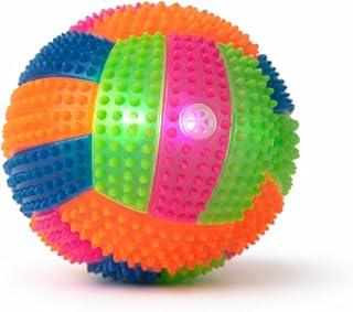 Bolinha Pet com Luz de LED, Bola Sensorial Colorida com Textura, Brinquedo Interativo para Animais de Estimação