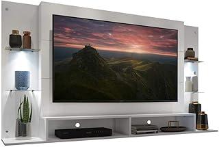 Painel Tv 60" com 2 Leds e Prateleiras de Vidro Vegas Multimóveis Branco