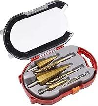 Conjunto de Brocas Escalonadas Revestidas de Titânio, 6 Peças, Estojo Organizador