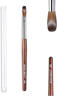 MODELONES Acrylic Nail Brush 100% Pure Kolinsky Hair Bristles Oval Crimped Shaped Sturdy Wooden Handle Acrylic Powder Nail Art Brush Professional Manicure Pedicure Size 8 com 10% de desconto por R$ 31,49 na amazon