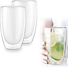 Kit Copo Parede Dupla Camada 450ml Vidro Duplo Borossilicato Transparente Grande Suco Refrigerante Chopp Cerveja Café Chá Isolante Térmico (1,2,3,4,5 ou 6un) (02)