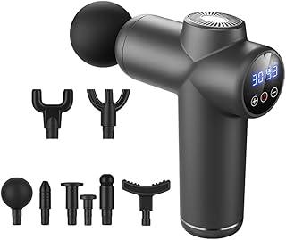 Massageador Elétrico Profissional - 8 Acessórios e Tela LCD, até 16.900 RPM, Alívio da Dor, Relaxamento Muscular e Liberação Miofascial, Recuperação Muscular, Portátil e Silencioso