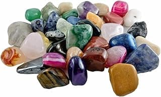 Pacote de Cristais e Pedras Naturais Brasileiras Mistas Roladas - 1kg - Para Energização, Decoração, Meditação e Coleção, Ideal para Equilíbrio Energético, Bem-Estar e Harmonização de Ambientes