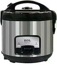 Panela Elétrica de Arroz 10 Xicaras EOS com Tampa Vidro Clear Glass Inox Preto EPA10PI 110V