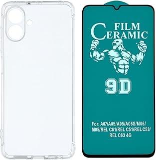 Compatível com Samsung Galaxy A07 - Capinha Capa Case Anti Impacto Queda + Pelicula de Ceramica Gel 9d Cobre Toda a Tela