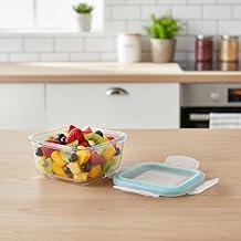 Pote de Vidro Hermético Quadrado 320ml com Tampa Plástica Vedação Total | Freezer, Micro-ondas e Lava-louças, Ideal para Armazenar Alimentos, Marmita e Organização | Transparente 9x9x5cm