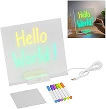 Lousa Mágica LED 20x20cm, Quadro Luminoso Infantil com Base Iluminada, 7 Canetas Coloridas, Tela Acrílica, Flanela para Limpeza, USB