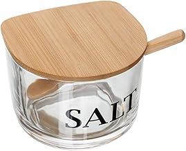 WOLFF - Saleiro de Vidro com Colher e Tampa de Bambu Basic 10cm x 10cm x 8cm