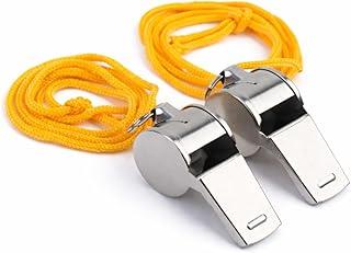 Kit Com 2 Apitos De Metal Com Cordão Árbitros E Treinadores Esportivos Linha Premium