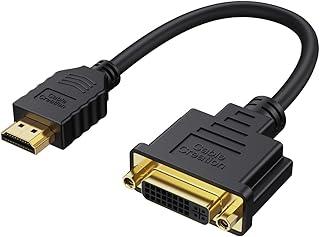 CableCreation Adaptador curto HDMI para DVI de 0,15 metro, bidirecional conversor DVI-I (24+5) fêmea para HDMI macho, 1080p para PC, TV Box, PS5, Blu-ray, Switch