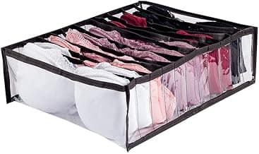 VB Home, Organizador Colmeia Cristal Premium com Viés Preto 11 Nichos GG, 30x10x40cm, Transparente