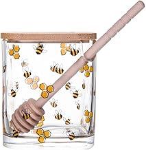LYOR - Meleira de Vidro com Tampa e Pegador de Bambu Bee 8cm x 9,5cm