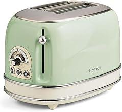 Ariete 155, Torradeira Eletrica Vintage Verde, 750W, 6 Níveis de Tostagem, Funções: Torrar, descongelar, reaquecer, Corpo Aço Inoxidável, 127V