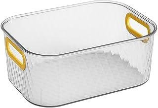 Caixa Organizadora Acrílica com Alça Dourada Multiuso Transparente Banheiro Penteadeira Cozinha(2 Caixa)