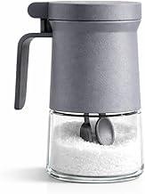 Açucareiro Vidro com Colher 350ml Premium Transparente Tampa com Vedação Sofisticado Cozinha Temperos Condimentos Organizador