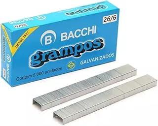 Grampo Bacchi 26/6 Galvanizado Premium Caixa Com 5000 – Grampo para Papel Grampeador Manual de Mesa Uso Escolar Escritório
