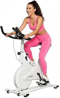 JOYFOX Bicicleta Ergométrica Spinning, Volante de Inércia 8kg, Monitor Digital Cardíaco, Suporta até 100kg, Assento Ajustável, Ideal para Treino em Casa Residencial