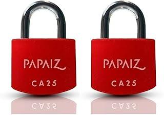 Kit 2 Cadeados em Aluminio CA25 25mm Vermelho com Chaves - Compacto e Resistente
