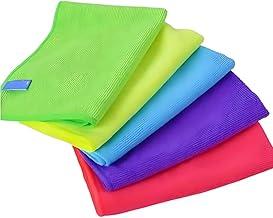 Kit 5 Peças Panos De Microfibra Multiuso Limpeza Alta Absorção Reutilizável Não Risca Pia Vidros Automóvel Uso Doméstico