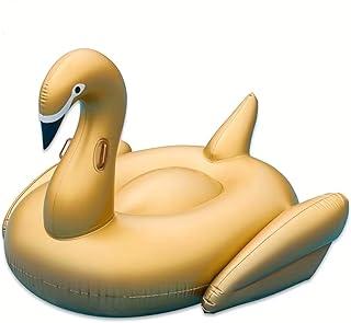 Boia Inflável Cisne Gigante Dourado 190cm para Piscina e Praia – Swan Float Luxo, Adulto e Juvenil, Ideal para Pool Party, Fotos e Verão – Material Reforçado, Fácil de Inflar