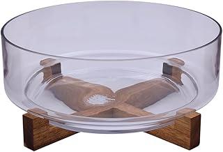 Mimo Style, Saladeira de Vidro com Base Acácia Wood 15cm