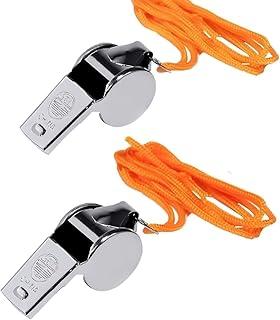 Apito Profissional de Metal com Cordão Kit com 2 Unidades para Esportes Treinamentos Árbitros e Segurança