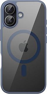 JETech Capa Magnética para iPhone 17 6,3 Polegadas Compatível com MagSafe, Case à Prova de Choque, Moldura de TPU Fosco Cor Sólida, Parte Traseira Claro Antirriscos (Azul Tempestade)