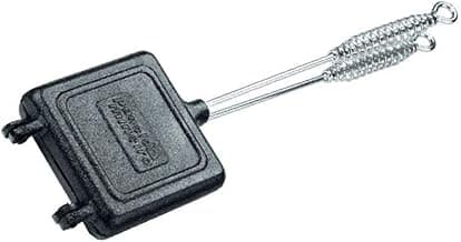 Sanduicheira ferro fundido 12×12×3,5cm alça espiral Panela Mineira ideal para pão e lanches