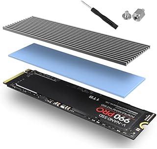 Dissipador de Calor em Alumínio para SSD NVMe M.2 2280, Compatível com PC, PS5, MacBook, com Thermal Pad