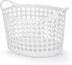 Cesto De Roupas Oval, Flexível, 32 L, Branco, Arthi