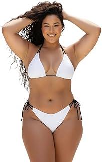 Biquíni Cortininha Premium Bicolor Ajustável Estilo Praia
