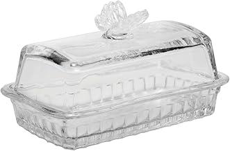 WOLFF - Manteigueira de Vidro com Tampa Butterfly 17cm x 10,5cm x 10cm