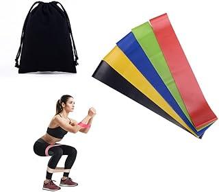 Kit 5 Faixas Elasticas Mini Band Para Exercício Funcional Corpo Todo Alongamento Musculação Reabilitação Em Casa Academia Ar Livre + 1 Bolsa Para Armazenamento [KRV Magazine]
