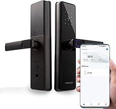 YESOP Fechadura Digital Eletrônica Inteligente Wifi Tag Senha Chave App Abertura À Distância Compatível Com Tuya Preto