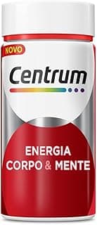 Centrum Energia, Corpo e Mente Multivitamínico com Cafeina, Vitamina B12 e Magnesio, 60 Cápsulas