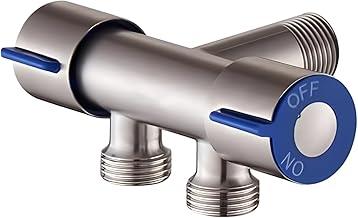 Válvula Registro T Dupla Saída Aço Inox SUS304 Escovado, Adaptador 1/2" com Controle Independente para Ducha Higiênica e Banheiro