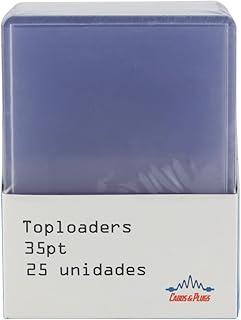 Toploader Premium Rígido com Plástico Protetor 35pt ou 55pt Pack c/ 25 Unidades, cards de esportes, basquete, anime, futebol, marca Cabos & Plugs (35 PT (14mm))
