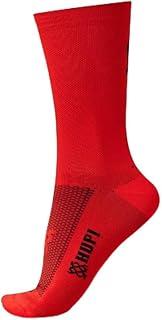 Meia HUPI Fire para Corrida Bike 1 Par Cano Médio, Cor: Vermelho, Tamanho 36-42