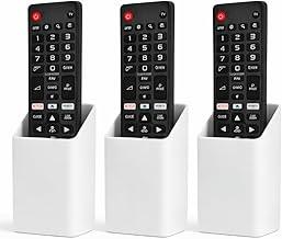 Suporte para Controle Remoto TV e Ar Condicionado de Parede Universal, Organizador 3M Sem Furo, PLA Ecológico, Design Minimalista (Kit com 3 Branco)