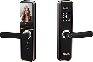 Fechadura Eletronica Inteligente Digital Biométrica com Tela 3,5", App Wi-Fi, Teclado, Cartão/NFC e Chave – Alarme Anti-arrombamento, Cilindro Nível C, Bateria 3500 mAh, para Portas 40–90 mm