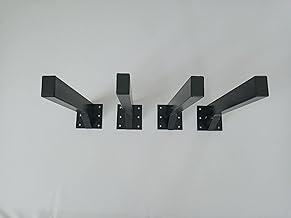 Kit Suporte Mão Francesa 40 Cm Reforçado para Bancada, Balcão e Pia com 4 Peças na Cor Preta