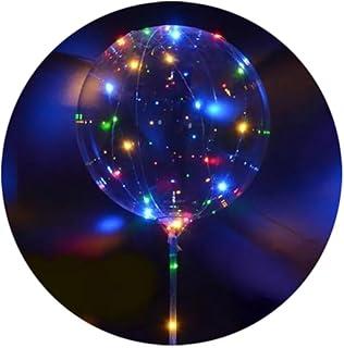 Kit 10 Balões Bubble Bobo Transparentes 24 Polegadas com LED Colorido + Varetas de Suporte 35cm e Bastões LED de Alta Luminosidade para Decoração de Festas, Casamentos e Aniversários