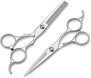 Kit Tesoura Profissional de Cabeleireiro 2 Peças, Aço Inoxidável, Tesoura de Corte 6,0 Polegadas e Tesoura Desfiadeira 5,5 Polegadas, Precisão para Salão e Barbeiro