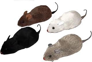 Rato Brinquedo Interativo para Gatos – Ratinho de Fricção em Pelúcia, Estimula Caça e Exercício - Cor Aleatório (Branco, Preto, Marrom ou Cinza)