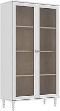 Cristaleira Estante Para Livros Ditália 2 Portas Vidro E-957 Cor:branco