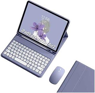 Teclado Redondo + Mouse + Capa Para iPad 5ª/6ª Geração iPad Air1/Air2 iPad Pro 9.7 Polegadas