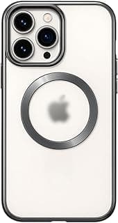 Capa Capinha Compativel para Iphone Case Transparente Mag safe Magnetica para Carregamento por Indução sem Fio (Preta, Iphone 11)