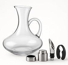 Kit de Vinho Premium com Decanter de Vidro 1500ml e Acessórios – Bico Dosador, Tampa Hermética, Anel Anti-Gotas e Cortador de Lacre – Presente Elegante