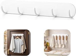 Suporte de Porta Parede Gancho Adesivo Autocolante Quíntuplo Multiuso Suporta 2,5 Kg Organizador Cabide Toalha Cabideiro Pendurar Roupas Vassoura Universal Porta-chapéus