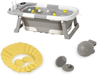 Banheira Dobrável Compacta Com Termômetro Cinza Yuupi